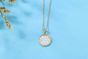 Mother of Pearl Shell Round Angel Baby 925 Sterling Silver Necklace