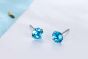 Simple CZ White 925 Sterling Silver Round Studs Earrings