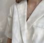 Collar de plata esterlina OT 925 con luna creciente irregular para mujer