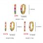 Fashion Colorful CZ 925 Sterling Silver Simple Hoop Earrings
