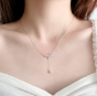 Fashion CZ Bowknot 925 Sterling Silver Necklace