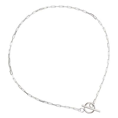 Simple TO Shape Chian 925 Sterling Silver Choker Necklace