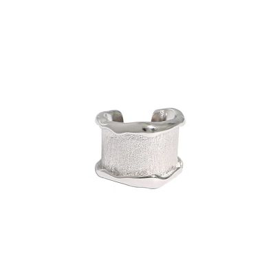 Irregular Wide 925 Sterling Silver Non-Pierced Earring(Single)