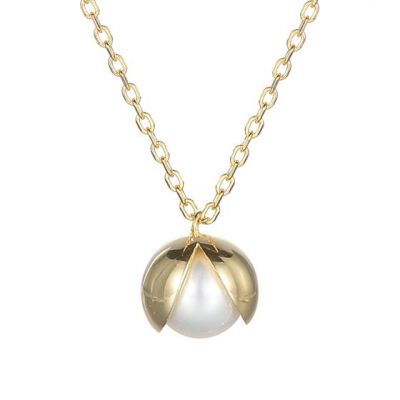 Party Round Shell Pearl 925 Sterling Silver Necklace