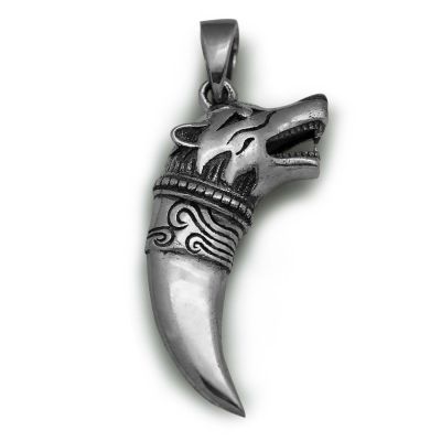 Howling Wolf Head 925 Sterling Silver Vintage Pendant