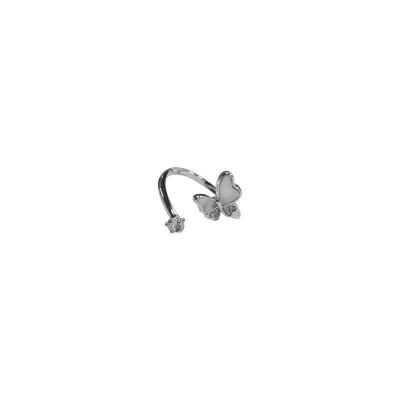Classic CZ Butterfly 925 Sterling Silver Adjustable Ring