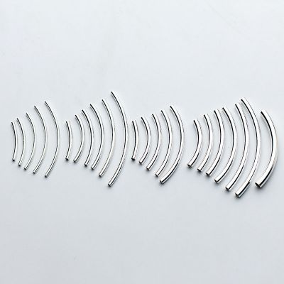 Simple Thin Bend Solid 925 Sterling Silver DIY Tubes Spacers