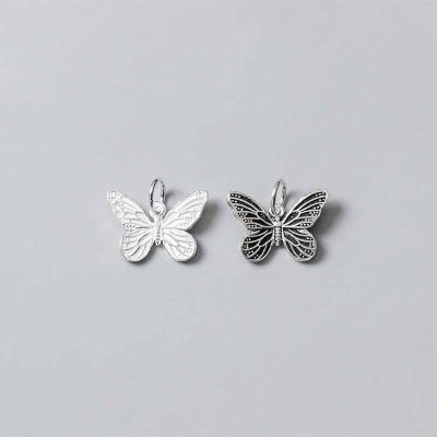 Matte Flying Butterfly 925 Sterling Silver Pendant