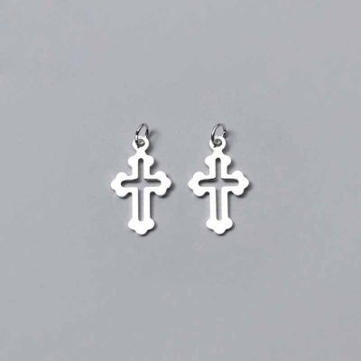 Simple Hollow Cross 925 Sterling Silver DIY Charm