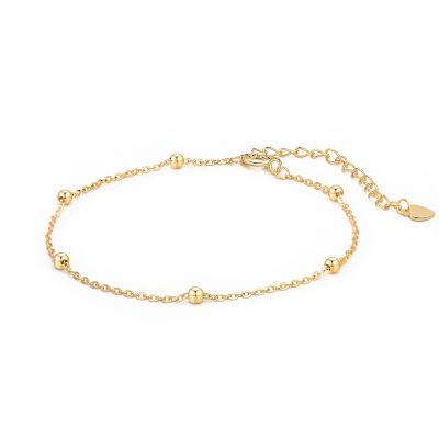 Simple Mini Beads Hollow Chain 925 Sterling Silver Bracelet