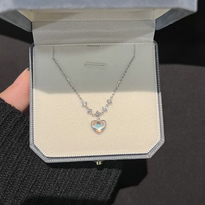 Girl Shining CZ Heart Love 925 Sterling Silver Necklace