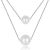 2017 Chic Double Shell Blanc 925 Sterling Silver Double couche Empilable Collier
