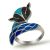 2017 New Blue Fox Enamel Solid 925 Sterling Silver Open Size Регулируемое кольцо