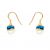 Perle naturelle bleu en émail cloisonné Argent 925 Boucles d'oreilles Fleur Dangle