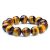 Simple Natural Yellow A Tiger Eye Bead 925 Sterling Silver Women Mens Bracelet