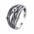 Vintage Line Cross Beads 925 Sterling Silver Adjustable Ring