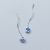 Fashion Moon Star Blue Solid 925 Sterling Silver Thread Dangling Earrings