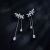 Beautiful CZ Flowers Tassel 925 Sterling Silver Dangling Earrings
