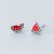 Cute Asymmetric Red Watermelon Fruit 925 Sterling Silver Studs Earrings