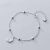 Casual Crescent Moon Star Beads 925 Sterling Silver Bracelet/Anklet