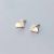Masculine Mini Shell Love Shell Heart 925 Sterling Silver Stud Earrings