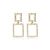 Office Hollow Rectangle CZ Shell Pearl Geometry 925 Sterling Silver Dangling Earrings