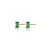Geometry Зеленый Багет CZ 925 Серьги-гвоздики из стерлингового серебра