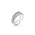 Three Layer CZ 925 Sterling Silver Adjustable Ring