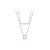 Elegant Double Layer CZ Circle Stick 925 Sterling Silver Necklace