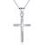 Silver Christian Cross CZ Solid 925 Sterling Sliver Pendant