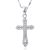 Серебряный CZ Pave Христианский Крест Твердый Подвеска стерлингового серебра 925