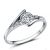 Water Wave White Wedding Engagement 925 Sterling Silver Ring