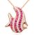 Сладкая тропическая рыба Розовый CZ Твердый стерлинговый серебристый 925 кулон