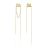 Elegant Gold Box Tassels 925 Sterling Silver Dangling Earrings