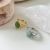 Современное круглое регулируемое кольцо с зеленым агатом из стерлингового серебра 925 пробы