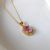 Girl Oval Pink CZ 925 Sterling Silver Necklace