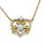 Love Heart Round Natural White Pearl 925 Sterling Silver Golden Necklace