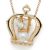 Golden Crown Cage White Natural Pearl 925 Sterling Silver Necklace