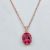 Fashion Natural Rose Oval Pink Topaz 925 Sterling Silver Necklace
