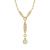 Wave CZ Y Shape Natural Pearl 925 Sterling Silver Necklace