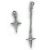 Asymmetry Cross 925 Sterling Silver Dangle Earring(Single)