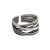 Retro CZ Multi Lines Cross 925 Sterling Silver Adjustable Ring