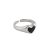 Anniversar Black Heart 925 Sterling Silver Adjustable Ring