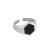 Office Geometry Black Hexagon 925 Sterling Silver Adjustable Ring