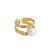 Регулируемое кольцо из нерегулярной жемчужины Shell 925 из стерлингового серебра