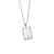 Simple Geometric Square Golden Sandstone White Crystal 925 Sterling Silver Necklace