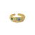 Colorful CZ Irregular Wide 925 Sterling Silver Adjustable Ring