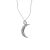 Women CZ Crescent Moon 925 Sterling Silver Necklace