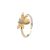 Cute CZ Honey Bees 925 Sterling Silver Adjustable Ring