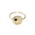 Fashion Balck Moon Golden Round 925 Sterling Silver Adjustable Ring